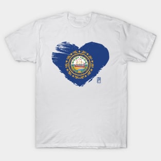 U.S. state - I Love New Hampshire - New Hampshire flag T-Shirt